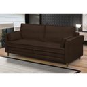 Ver imagem 2 de Sofá Living 3 Lugares 180cm Pés Madeira Efraim F05 Veludo Marrom - Mpozenato