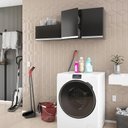 Ver imagem 4 de Kit Área de Serviço e Lavanderia com 02 Armários Aéreo 80cm e 60cm 100% Mdf Preto - Abmaza