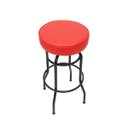 Ver imagem 2 de Banqueta Giratória Bar para Bancada Média Altura 65cm cor Preto Assento Vermelho Poltronas do Sul Ba