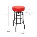 Ver imagem 4 de Banqueta Giratória Bar para Bancada Média Altura 65cm cor Preto Assento Vermelho Poltronas do Sul Ba