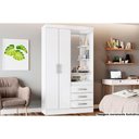 Ver imagem 1 de Guarda Roupa 2 Portas e 3 Gavetas C/ 1 Espelho Briz B64 Branco - Henn