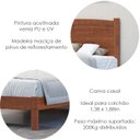 Ver imagem 4 de Cama Casal Madeira Maciça 1149 Imbuia Milani Store