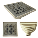 Ver imagem 1 de Ralo Anti Odor Inox 304 Modelo 15x15 Dubai Tela e Coletor Bege Saída Adapt de 40mm até 100mm