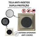 Ver imagem 5 de Ralo Anti Odor Inox 304 Modelo 15x15 Dubai Tela e Coletor Bege Saída Adapt de 40mm até 100mm