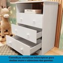 Ver mais imagens de Quarto de Bebê Cômoda 3 Gavetas e Berço Americano 100% MDF Teka Espresso Móveis Branco Brilho