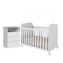 Ver imagem 2 de Quarto de Bebê Cômoda 3 Gavetas e Berço Americano 100% MDF Teka Espresso Móveis Branco Brilho