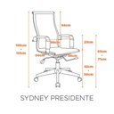 Ver imagem 3 de Cadeira de Escritório Presidente em Tela e Base Cromada Cor:preto