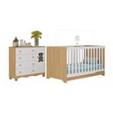 Ver imagem 2 de Berço Americano 3 em 1 com Cômoda 1 Porta 4 Gavetas Ternura Multimóveis Mp4726 Madeirado/branco