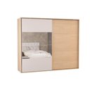 Ver imagem 1 de Guarda Roupa Casal 2 Portas de Correr (1 C/ Espelho) e 4 Gavetas Ph 1806 Carvalho Nature/off White