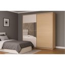 Ver imagem 5 de Guarda Roupa Casal 2 Portas de Correr (1 C/ Espelho) e 4 Gavetas Ph 1806 Carvalho Nature/off White