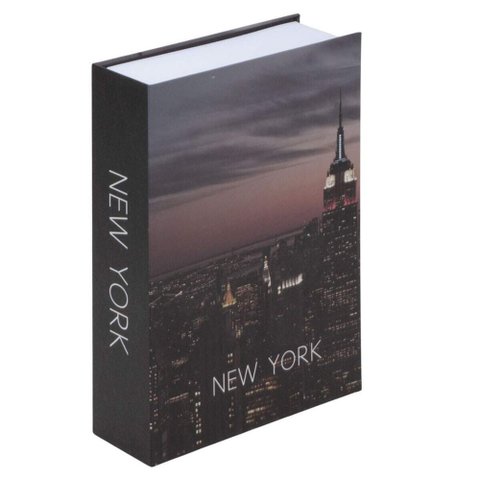 Livro Cofre Camuflado Decoração 2 Chaves Metal New York 18cm