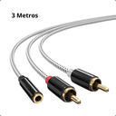 Ver imagem 3 de Cabo P2 Fêmea 3.5mm para Rca Macho Qualidade Premium 3 Mt