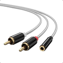 Ver imagem 1 de Cabo P2 Fêmea 3.5mm para Rca Macho Qualidade Premium 3 Mt