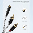 Ver imagem 4 de Cabo P2 Fêmea 3.5mm para Rca Macho Qualidade Premium 3 Mt