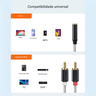 Cabo P2 Fêmea 3.5mm para Rca Macho Qualidade Premium 3 Mt - 5