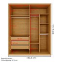 Ver imagem 3 de Guarda Roupa Casal 4 Portas 181 cm Lizz Hannover Dcasa