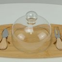 Ver imagem 4 de Jogo 4 Peças para Queijo Home&co com Tampa de Vidro Bambu