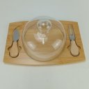 Ver imagem 2 de Jogo 4 Peças para Queijo Home&co com Tampa de Vidro Bambu