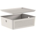 Ver imagem 5 de Kit 4 Cestos Organizadores Flow Bege com Tampa 5,4l Empilháveis Lavanderia Acessórios