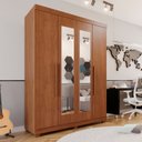 Ver imagem 2 de Guarda-roupa Solteiro 4 Portas 3 Gavetas com Espelho com Pés Roma Espresso Móveis