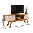 Ver imagem 3 de Rack para TV Estilo Nobre 75 Polegadas 183cm MDP Cinamomo Off White Casah