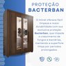 Guarda-roupa Solteiro 4 Portas 3 Gavetas com Espelho com Pés Roma Espresso Móveis - 12