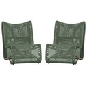 Ver imagem 1 de 2 Poltronas Texas em Alumínio Pintura Marrom Corda Náutica Trama Original