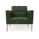 Ver imagem 3 de Poltrona Sala Decorativa Elisa Pé de Aço Lateral Dourado Sintético Pu Verde D03 - D’Rossi