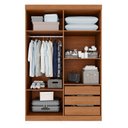 Ver imagem 3 de Guarda-roupa Solteiro 4 Portas 3 Gavetas Roma Espresso Móveis