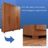 Guarda-roupa Solteiro 4 Portas 3 Gavetas Roma Espresso Móveis - 10