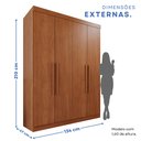 Ver imagem 5 de Guarda-roupa Solteiro 4 Portas 3 Gavetas Roma Espresso Móveis