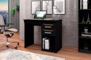 Ver imagem 1 de Mesa / Escrivaninha Vene 2 Gavetas com Nicho para Cpu Cor Preto/canela Rm