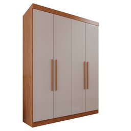 Guarda-roupa Solteiro 4 Portas 3 Gavetas Roma Espresso Móveis - 4