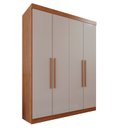Ver imagem 4 de Guarda-Roupa Solteiro 4 Portas 3 Gavetas Roma Espresso Móveis Marrom/Cinamomo/Off White