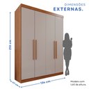 Ver imagem 5 de Guarda-Roupa Solteiro 4 Portas 3 Gavetas Roma Espresso Móveis Marrom/Cinamomo/Off White