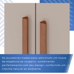 Guarda-roupa Solteiro 4 Portas 3 Gavetas Roma Espresso Móveis - 8