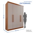 Ver imagem 5 de Guarda-roupa Solteiro 4 Portas 3 Gavetas Roma Espresso Móveis