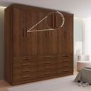 Ver imagem 7 de Guarda-Roupa Casal MDF 6 Portas 12 Gavetas Marselha Plus Marrom/Castanho