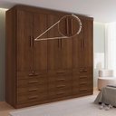 Ver imagem 7 de Guarda-Roupa Casal MDF 6 Portas 12 Gavetas Marselha Plus Marrom/Castanho