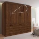 Ver imagem 7 de Guarda-roupa Casal Mdf 6 Portas 12 Gavetas Marselha Plus