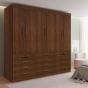 Ver imagem 1 de Guarda-Roupa Casal MDF 6 Portas 12 Gavetas Marselha Plus Marrom/Castanho