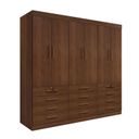 Ver imagem 3 de Guarda-Roupa Casal MDF 6 Portas 12 Gavetas Marselha Plus Marrom/Castanho