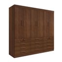 Ver imagem 3 de Guarda-Roupa Casal MDF 6 Portas 12 Gavetas Marselha Plus Marrom/Castanho