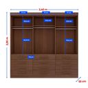 Ver imagem 6 de Guarda-Roupa Casal MDF 6 Portas 12 Gavetas Marselha Plus Marrom/Castanho