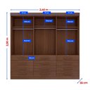 Ver imagem 6 de Guarda-Roupa Casal MDF 6 Portas 12 Gavetas Marselha Plus Marrom/Castanho