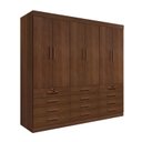 Ver imagem 3 de Guarda-roupa Casal Mdf 6 Portas 12 Gavetas Marselha Plus