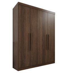 Guarda-roupa Solteiro 4 Portas 3 Gavetas Roma Espresso Móveis - 4