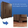 Guarda-roupa Solteiro 4 Portas 3 Gavetas Roma Espresso Móveis - 10