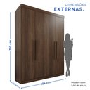 Ver imagem 5 de Guarda-roupa Solteiro 4 Portas 3 Gavetas Roma Espresso Móveis