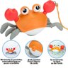 Caranguejo Deslizante Pimpolho Siri Fujão de Dar Corda Brinquedo Uni para Bebê Criança Laranja - 5